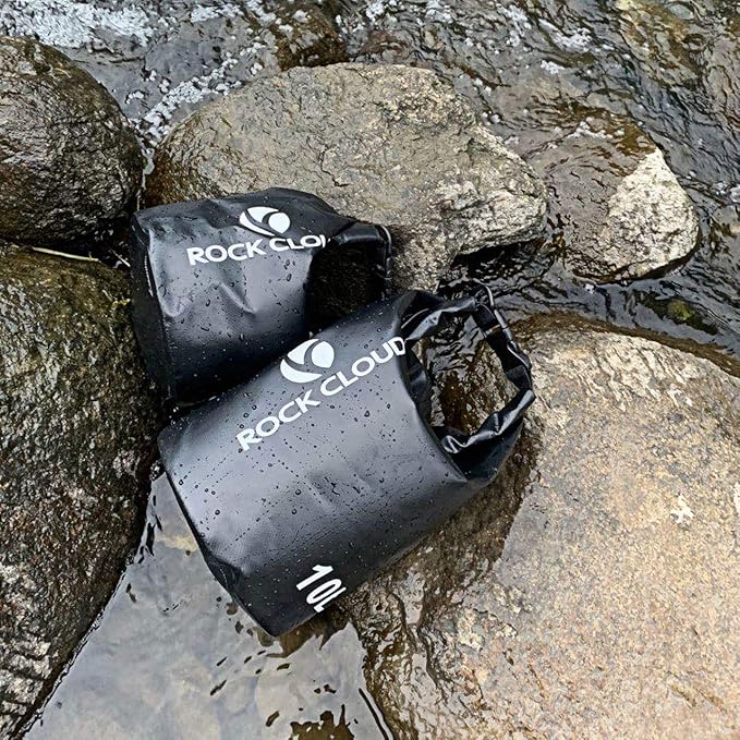 ROCK CLOUD Dry Bag Waterproof 10L Dry Sack for Kayaking Rafting Boating Beach Surfing Swimming Canoe Camping Hiking Fishing Ski, Orange