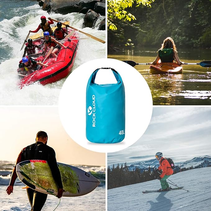ROCK CLOUD Dry Bag Waterproof 40L Dry Sack for Kayaking Rafting Boating Beach Surfing Swimming Canoe Camping Hiking Fishing Ski