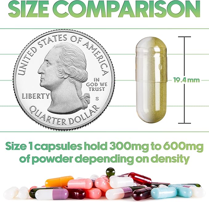 XPRS Nutra Size 1 Empty Capsules - 100 Count Empty Gelatin Capsules - Empty Pill Capsules for DIY Capsule Filling - Pure Bovine Pill Capsules Empty Gel Caps (Multi Color)