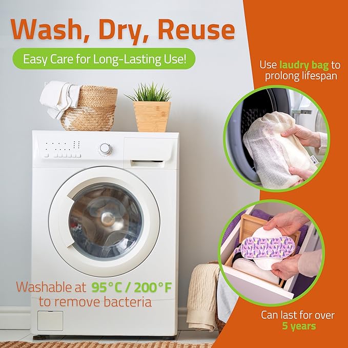 Organic Cotton EcoComfort Reusable Panty Liners for Women & Teens (Medium, 7-Pack); High-Temp Washable Cloth Liners; Stay Fresh & Dry, for Daily Vaginal Discharge Only; 100% Breathable (no PUL/TPU)