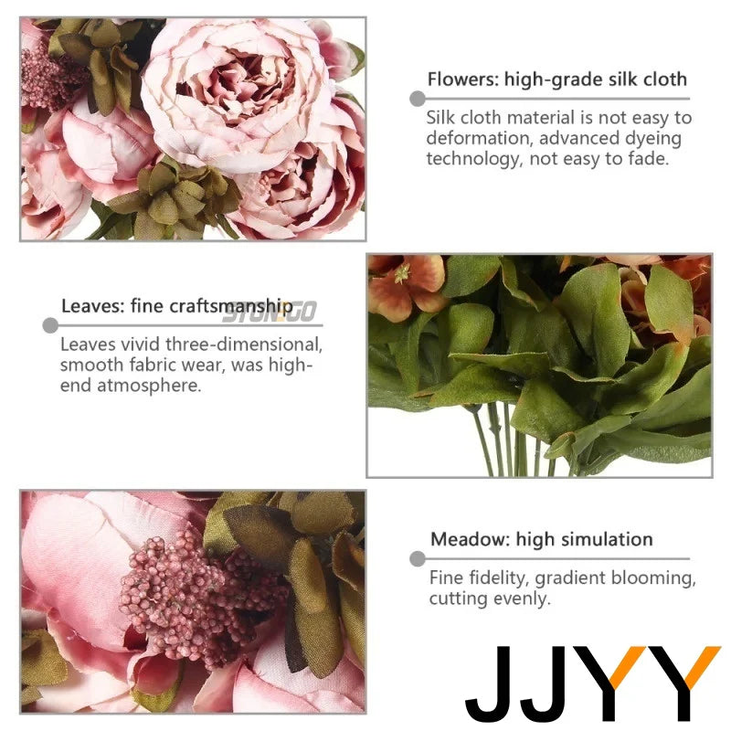 13-Head European Style Peony Bouquet