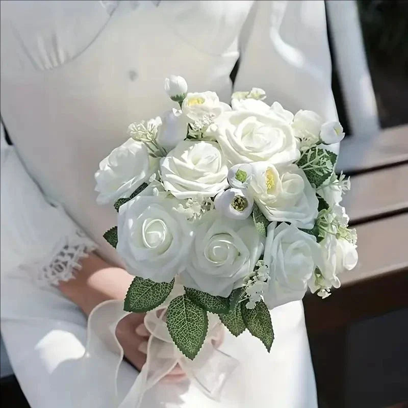 High-Grade White PE Rose Heads