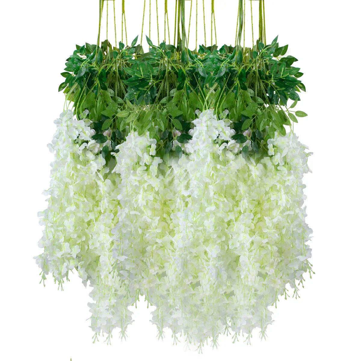 12PCS Silk Wisteria Vine Hanging Flowers