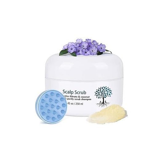 Scalp Scrub with Scrubber, Dry itchy & Dandruff Treatment, Exfoliator, Deep Cleans, Gentle Formula , 8.45 oz