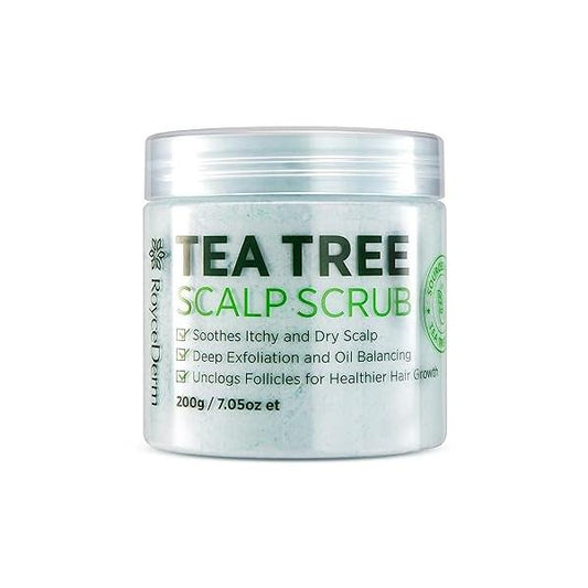 Roycederm Tea Tree Scalp Scrub: Anti Fungal Pre Shampoo, Itchy Relief Treatment for Dandruff, Psoriasis & Seborrheic Dermatitis - Gently Exfoliator, Relieves Dryness, Promotes Hair Growth